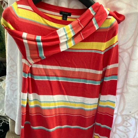 Halogen Red and Yellow Striped Sweater - Picture 4 of 4